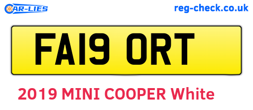FA19ORT are the vehicle registration plates.