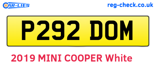 P292DOM are the vehicle registration plates.