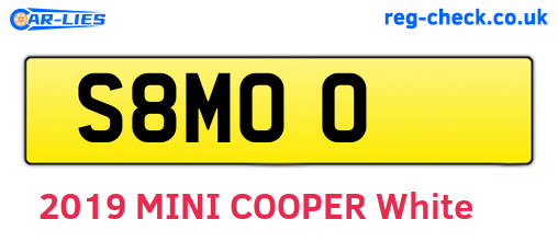 S8MOO are the vehicle registration plates.