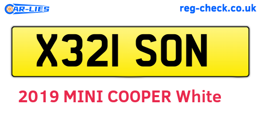 X321SON are the vehicle registration plates.