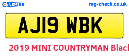 AJ19WBK are the vehicle registration plates.
