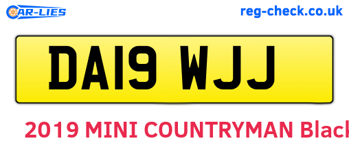 DA19WJJ are the vehicle registration plates.