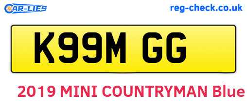 K99MGG are the vehicle registration plates.