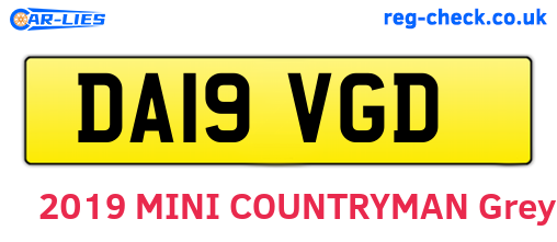 DA19VGD are the vehicle registration plates.
