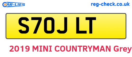 S70JLT are the vehicle registration plates.