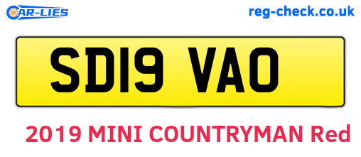 SD19VAO are the vehicle registration plates.