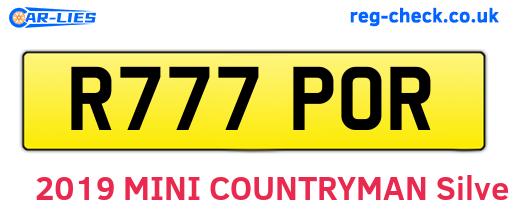 R777POR are the vehicle registration plates.