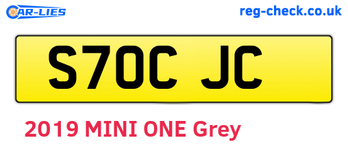 S70CJC are the vehicle registration plates.