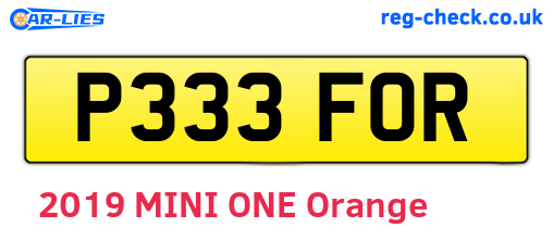 P333FOR are the vehicle registration plates.