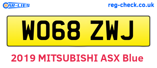 WO68ZWJ are the vehicle registration plates.