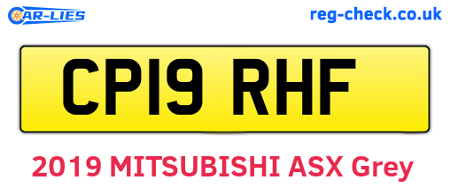 CP19RHF are the vehicle registration plates.