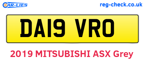 DA19VRO are the vehicle registration plates.
