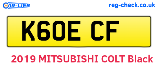 K60ECF are the vehicle registration plates.