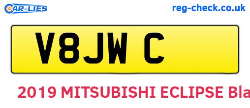 V8JWC are the vehicle registration plates.