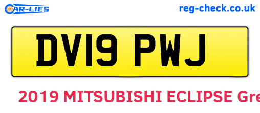 DV19PWJ are the vehicle registration plates.