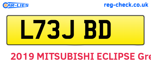 L73JBD are the vehicle registration plates.