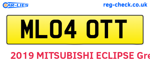ML04OTT are the vehicle registration plates.