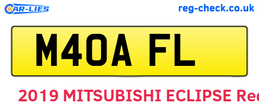 M40AFL are the vehicle registration plates.