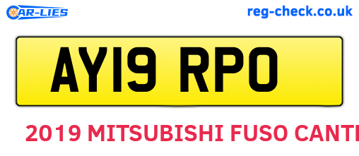 AY19RPO are the vehicle registration plates.