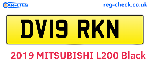 DV19RKN are the vehicle registration plates.