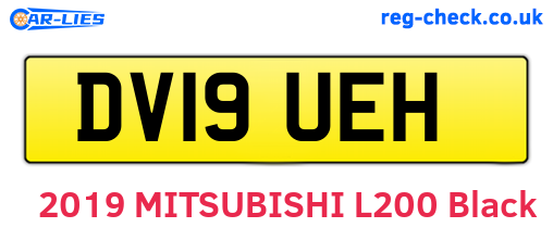 DV19UEH are the vehicle registration plates.
