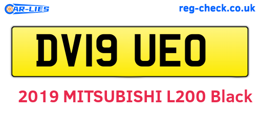 DV19UEO are the vehicle registration plates.
