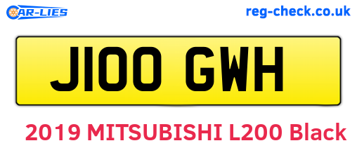 J100GWH are the vehicle registration plates.