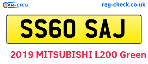 SS60SAJ are the vehicle registration plates.