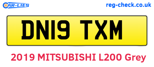 DN19TXM are the vehicle registration plates.