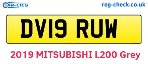 DV19RUW are the vehicle registration plates.