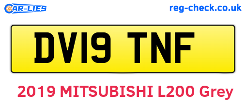 DV19TNF are the vehicle registration plates.