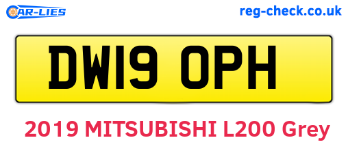 DW19OPH are the vehicle registration plates.