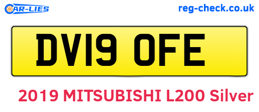 DV19OFE are the vehicle registration plates.