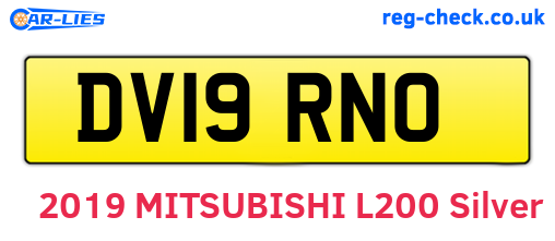 DV19RNO are the vehicle registration plates.