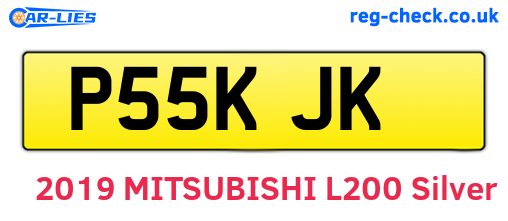 P55KJK are the vehicle registration plates.