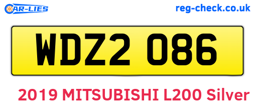 WDZ2086 are the vehicle registration plates.