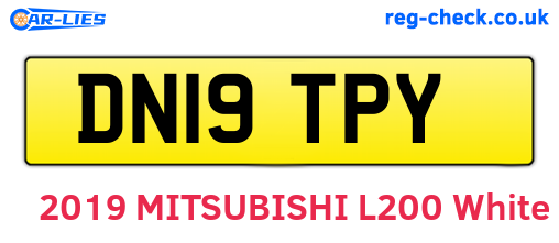 DN19TPY are the vehicle registration plates.