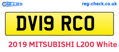 DV19RCO are the vehicle registration plates.