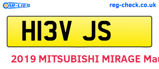 H13VJS are the vehicle registration plates.