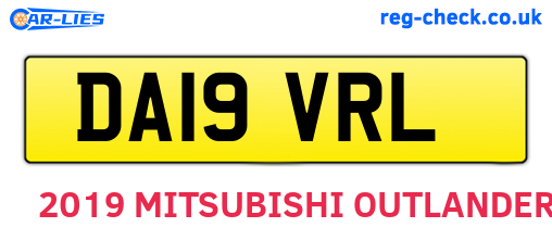 DA19VRL are the vehicle registration plates.