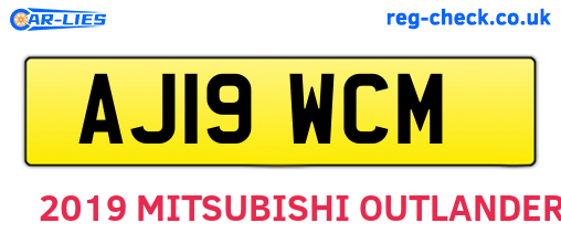 AJ19WCM are the vehicle registration plates.
