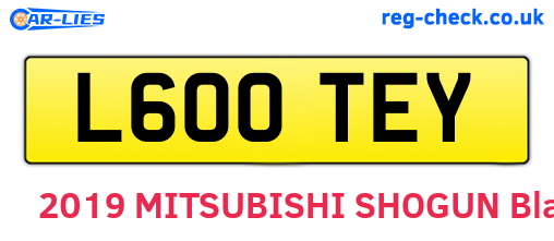 L600TEY are the vehicle registration plates.