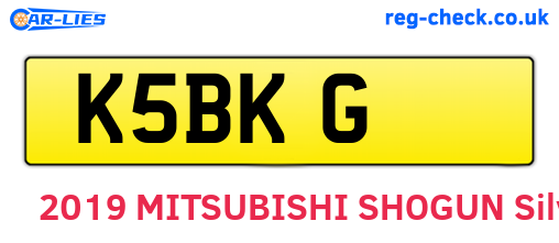 K5BKG are the vehicle registration plates.