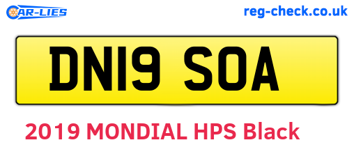 DN19SOA are the vehicle registration plates.