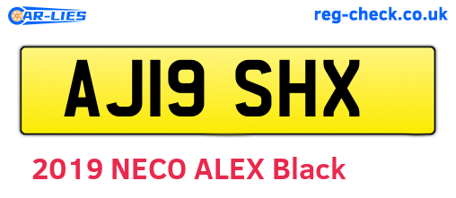 AJ19SHX are the vehicle registration plates.