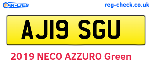 AJ19SGU are the vehicle registration plates.