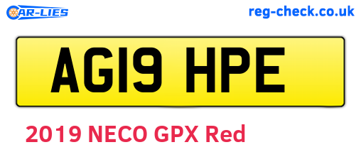 AG19HPE are the vehicle registration plates.