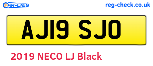 AJ19SJO are the vehicle registration plates.
