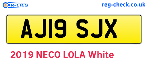 AJ19SJX are the vehicle registration plates.