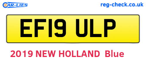 EF19ULP are the vehicle registration plates.